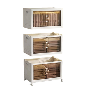 Best Selling PP Foldable <b>Storage</b> Cabinet Collapsible Wardrobes Children's Toys Organizer Stackable <b>Box</b> Over 35L Capacity - Product Image 2