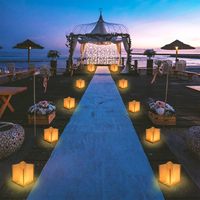 Lanternes flottantes en bois pour la Saint-Valentin en gros, pour les festivals, les mariages, les fêtes, porte-bougie décoratif