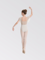 Costume de danse lyrique en dentelle blanche douce à deux pièces, haut court en crème banane riche de qualité supérieure, style boutique de scène