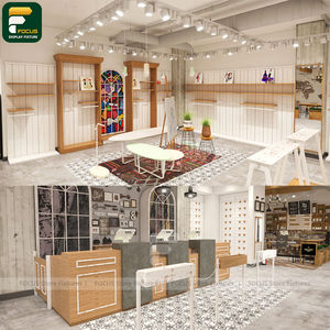 Étagère de présentation de vêtements de boutique urbaine, comptoir de vêtements, vitrine de vêtements, meuble en verre - Product Image 3