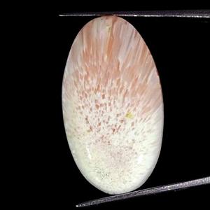 Cabochon de pierres précieuses de scolecite naturelle 34x34x6mm pour la fabrication de bijoux - Product Image 1