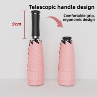 Desain Minimalis Modern Ultra-Ringan Hadiah Bisnis Korporat Portabel Manual UPF 50+ Pelindung UV Lipat Lima Tahan Hujan