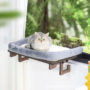 เปลแมวไม้แขวนระเบียง/ขอบหน้าต่าง ปรับระดับได้ สำหรับอาบแดด วางข้างเตียง - Product Image 5