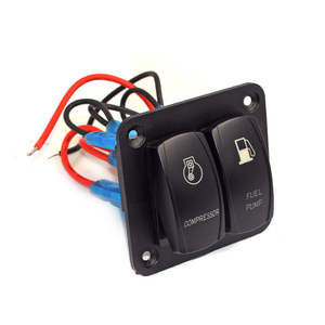 สวิตช์โยกแบบกันน้ำ 2 ช่อง 12V SPST แผงอลูมิเนียม ไฟ LED สวิตช์เปิด-ปิด สำหรับเรือ รถยนต์ สวิตช์โยกแบบเลเซอร์ - Product Image 5