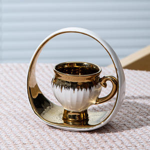 Tasses et soucoupes à expresso en céramique créatives, tasses à café en céramique pour la maison, tasses et soucoupes à café du Moyen-Orient - Product Image 3