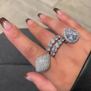 Новейшие блестящие крошечные Cz вымощенные широкие кольца для пары женщин свадебные готические кольца на палец ювелирные изделия подарок