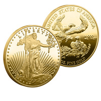 Moneda Conmemorativa Coleccionable de Metal 3D Chapada en Oro y Plata, Diseño Águila de la Libertad Americana 2025