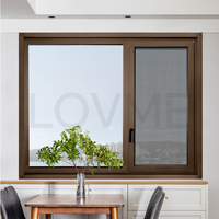 Fabricante certificado NFRC, venta al por mayor, ventanas abatibles, ventanas de arco de rotura térmica, ventanas de aluminio de vidrio personalizadas
