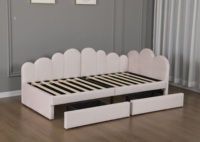 Canapé convertible Willsoon moderne en velours rose blush à motif festonné avec tiroirs de rangement, canapé modulaire sectionnel rembourré