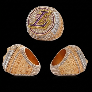 Anillo de Campeonato Personalizado de la Marca HJ, de Lujo para Hombre, Chapado en Oro, de Aleación, con Incrustaciones de Cristal, de los Lakers de Los Ángeles 2020, de <span class=keywords><strong>LeBron</strong></span> James, para Fanáticos - Product Image 1