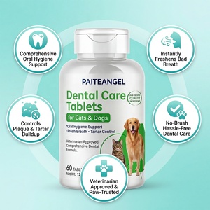 Comprimés Premium pour Soins Dentaires des Animaux – Contrôle <span class=keywords><strong>de</strong></span> la Mauvaise Haleine et du Tartre – Supplément Nettoyant pour Dents <span class=keywords><strong>de</strong></span> Chiens et Chats – Marque Privée OEM - Product Image 1