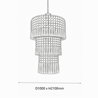 Décoration murale bohème tissée à la main avec longues pampilles, suspension lumineuse sphérique en macramé pour restaurant et salon