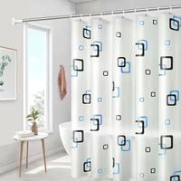 Rideau de douche magnétique en EVA imperméable et écologique, motif ethnique géométrique rayé rouge, impression numérique originale