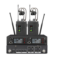 Système IEM sans fil stéréo UHF 2 canaux professionnel, moniteur intra-auriculaire sans fil pour chanteurs et musiciens sur scène