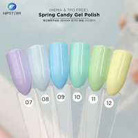 Vernis Gel Non Toxique Effet Bonbon Printanier Sans HEMA Végan Adapté aux Salons Professionnels OEM Marque Privée Couleur Macaron Gâteau