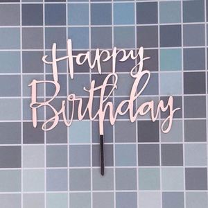 Decoración de Pastel Acrílica Escrita a Mano, Letrero de Pastel con la Frase "Happy Birthday" en Inglés - Product Image 3