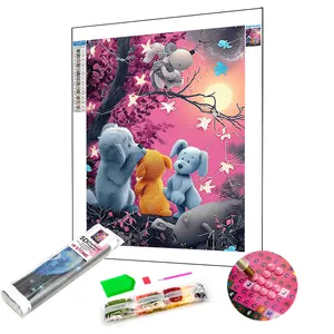 Kit di pittura a mosaico con diamanti fai da te con immagine di animali 5D con immagine di animali