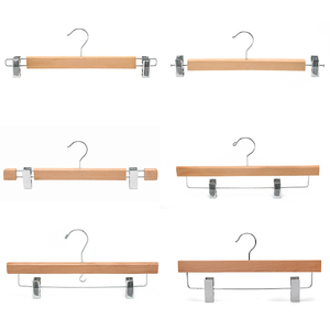 Tùy chỉnh bằng gỗ quần móc kim loại Clips bán buôn gỗ váy móc quần áo cửa hàng - Product Image 6