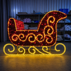 Fabricant et fournisseur chinois de décorations de Noël LED, y compris des rennes et des luges lumineuses pour l'affichage commercial. - Product Image 1