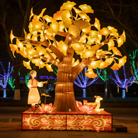Lanternes chinoises en soie, lanternes d'arbre, lanternes d'extérieur artisanales, décoratives pour l'automne, Noël, décoration de parc, vente chaude