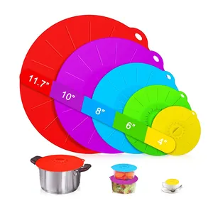5 Sizes Eco-Friendly Reusable Silicone Bowl Pan Cover Food Storage Suction Lids For Pot Silicone Fresh-keeping Cover