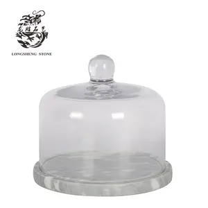 Marble tray base glass dome cake cover Dust cover Wedding Cake stand