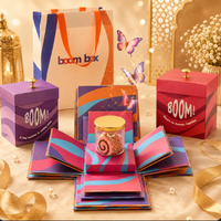 Boîte surprise portable personnalisée gaufrée écologique avec papillon volant et sac de transport de luxe pour emballage de cupcakes d'anniversaire