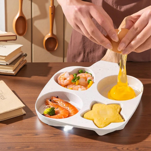 Modern Non-Stick Ceramic Coated Square Griddle <b>Pan</b> With Wooden Handle And Utensils Set For Induction And Gas Stoves - Product Image 4