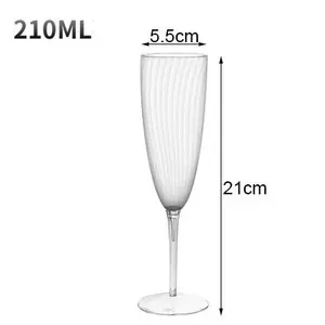 Einweg Kunststoff Champagner Glas Bar Hochzeits feier PVC Weinglas Tassen Transparent Sparkling Cocktail Becher Tasse 210ML