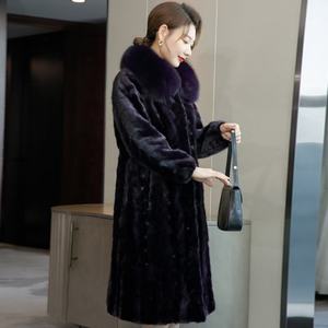 <span class=keywords><strong>Cappotto</strong></span> <span class=keywords><strong>Lungo</strong></span> da Donna alla Moda in <span class=keywords><strong>Visone</strong></span> con Collo in Pelliccia di Volpe Caldo e Confortevole - Product Image 6