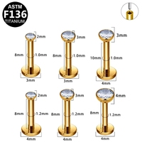 Anneau de lèvre en titane ASTM F136 avec zircone cubique taille princesse, bijou de piercing labret pour cadeau de mariage, vente en gros personnalisée ODM