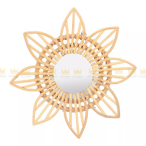 Respetuoso con el medio ambiente sostenible Boho hecho a mano ratán arte innovador decoración maquillaje espejo Retro vestidor Baño - Product Image 6