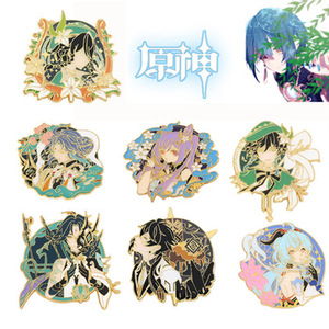 <span class=keywords><strong>Genshin</strong></span>-broche con cuenta de impacto de Anime, insignia esmaltada, Pin de solapa, regalo de joyería, Wendi Hu Tao Zhongli - Product Image 6