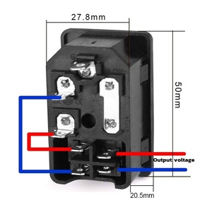 Connettore di Ingresso IEC320 C14, Presa di Alimentazione <span class=keywords><strong>10A</strong></span> 250VAC, Interruttore a Bilanciere a 3 Pin con Lampada Rossa, Portafusibile <span class=keywords><strong>10A</strong></span>, <span class=keywords><strong>Prese</strong></span> Maschio - Product Image 2