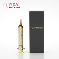 Seringue cosmétique en plastique 10 ml à double paroi, flacon sans air pour crème pour les yeux, flacon pompe à pression en PETG pour parfum avec emballage personnalisé