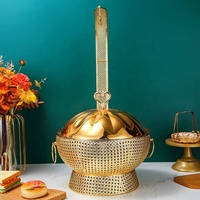 Dîner de luxe pour hôtel Plats en acier inoxydable Buffet doré Chafing dish suspendu avec couvercle