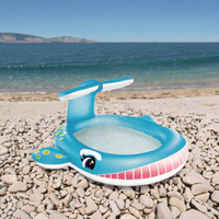 Aufblasbarer Wal-PVC-Kinderpool - Tragbarer Familien-Outdoor-Wasserspritzpool