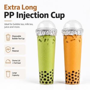 Gobelet rond jetable en plastique PP extra long de 23,4 cm pour thé au lait et café, 34 oz, grand format, épaissi, pour fêtes d'anniversaire, avec logo personnalisé - Product Image 2