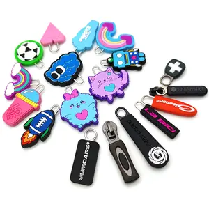 YYX Custom silicone labels zipper pulls cord silicone zipper pull