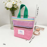Sac fourre-tout coloré en maille avec plusieurs fermetures éclair, pochette de rangement légère pour maquillage, papeterie, usage quotidien, voyage et extérieur