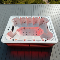 Vente directe d'usine, jacuzzi pour 10 personnes, bleu océan, Aristech, acrylique, spa haut de gamme, spa extérieur, baignoires de spa avec éclairage LED complet