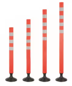 เสาจราจรพลาสติกแบบยืดหยุ่น ป้ายจอดรถ เสา PE แบบยืดหยุ่นพร้อม PVC สีดำ - Product Image 4