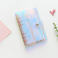 Cuaderno de bolsillo transparente, libreta personalizada, cubierta de bloc de notas de pvc, A6, carpeta con láser de colores, gran oferta