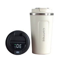 Tasses en acier inoxydable personnalisées de 380 ml et 510 ml avec couvercle à affichage de la température, gobelet isotherme à double paroi pour cadeau, rentrée scolaire