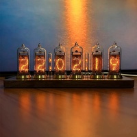 BETTER Décoration d'intérieur créative et originale, horloge de table rétro à tube lumineux
