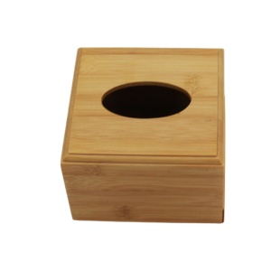Boîte <span class=keywords><strong>à</strong></span> mouchoirs <span class=keywords><strong>carrée</strong></span> en bois naturel écologique 12*12*18CM pour cuisine et salle de bain – Rangement moderne en gros - Product Image 1