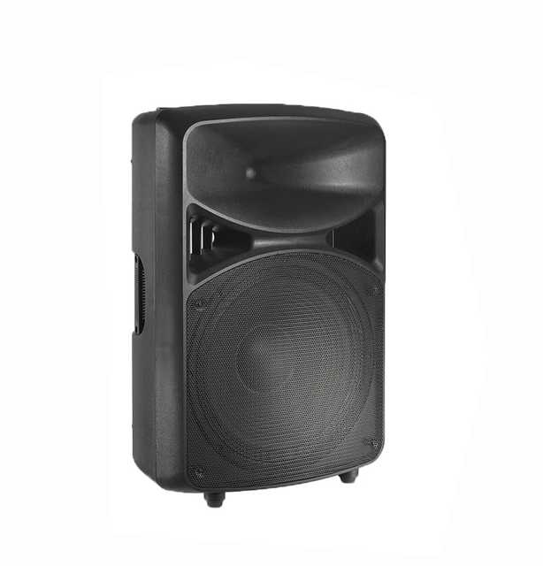 15 Inch Active Two Way Plastic Speaker Box 300W RMS 4 Ohm 98dB Class AB 5 Bands EQ Professional Audio Equipment