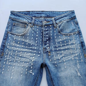 <span class=keywords><strong>Jeans</strong></span> Factory <span class=keywords><strong>Jeans</strong></span> da uomo 2024 ricamati Hip Hop sasso lavato <span class=keywords><strong>Jeans</strong></span> larghi dritti per uomo nuovo arrivo - Product Image 2