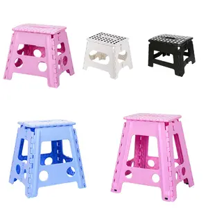 Folding Step Stool Heavy Duty Plastic Foldable Step Stool for Kids and Adults, Small Collapsible Fold Up Stepping Stool