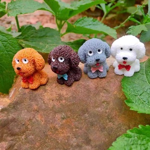 Mainan Ornamen Teddy DIY, Patung Hewan Piaraan Anjing Miniatur Kerajinan Boneka Hewan Piaraan Dekorasi Taman - Product Image 3